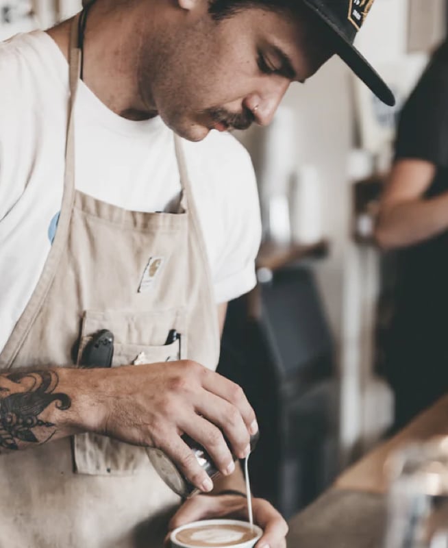 Barista preparing coffee